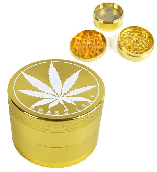 Grinder "Grass Leaf" gold 3-tlg. 4,0x5,4cm