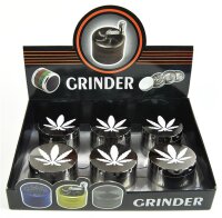 Grinder "Anthrazit-Hanf" 4-tlg. 4,0x5,4cm