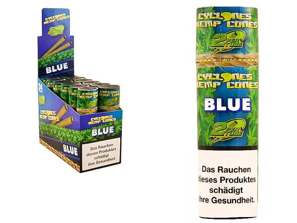 Cyclones Blunts Hemp Cones - BLUE (Blueberry), 12x2er Display