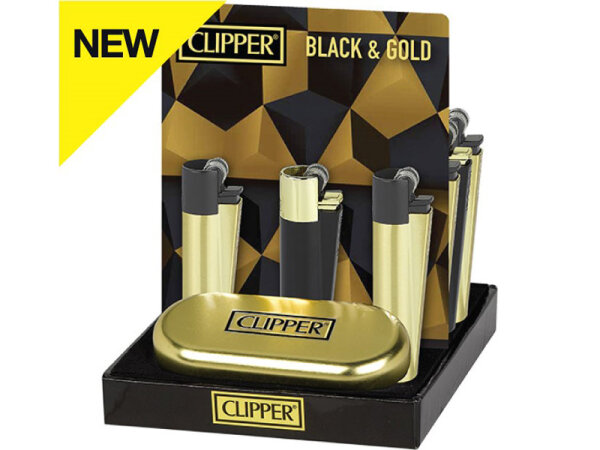 Clipper Metal Large BLACK & GOLD, inkl. Geschenkboxen, 12er Display
