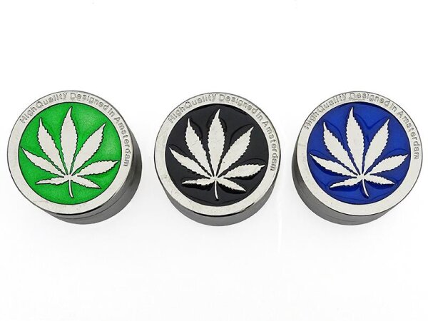 Grinder "Hanfblatt" 4-tlg., 38 x 40 mm, einzeln