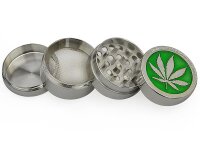 Grinder "Hanfblatt" 4-tlg., 38 x 40 mm, einzeln