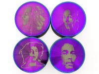 Grinder "Bob Marley" 4-tlg., Regenbogen, 37 x...