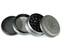 Grinder "Grass Leaf" 4-tlg., Metall, 37 x 51 mm