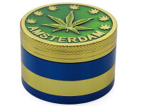 Grinder "Amsterdam" 4-tlg., Gold und Silber, 35 x 50 mm; einzeln