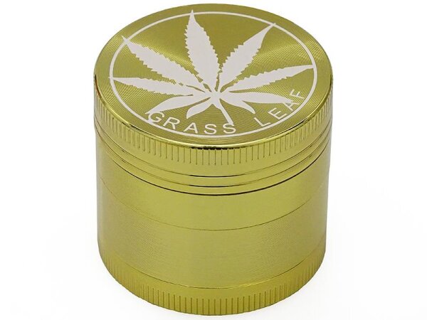 Grinder "Grass Leaf" 4-tlg., gold, 37 x 40 mm