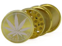 Grinder "Grass Leaf" 4-tlg., gold, 37 x 40 mm