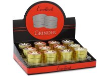 Grinder "Grass Leaf" 4-tlg., gold, 37 x 40 mm