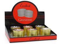 Grinder "Hanfblatt" 4-tlg., Gold, 34 x 51 mm