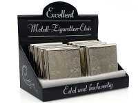 Zigarettenetui "Floral Metall" für 20 Zig., mit Spange, 8er Display