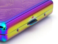Zigarettenetui "Rainbow" für 20 Zig., mit Spange, 12er Display