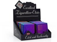 Zigarettenetui "Rainbow" für 20 Zig., mit Spange, 12er Display