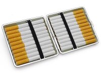 Zigarettenetui "Camouflage" für 20 Zig., mit Gummiband, 12er Display