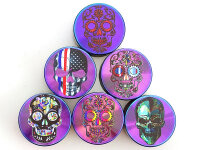 Grinder "Rainbow Skulls" 3-tlg., Schwarz, 24 x 39 mm; einzeln