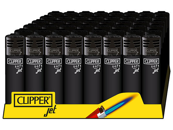 Clipper Jetflame Soft Touch ALL BLACK, 48er Display