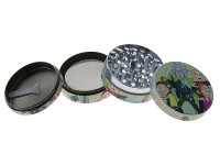 Grinder "Comic" Metall, 6 versch. Motive; 4-tlg.; 52 x 35 mm, einzeln