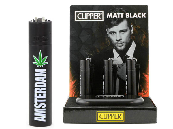 Clipper Metal Amsterdam Leaf Black, 12er Display