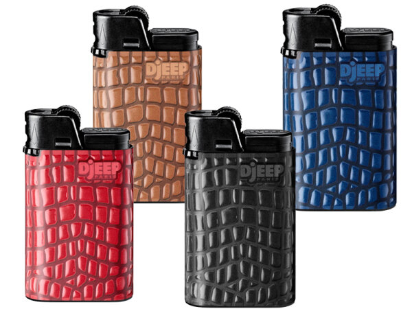 DJEEP Feuerzeuge "Croco" Krokodiloptik in versch. Farben, 24er Display