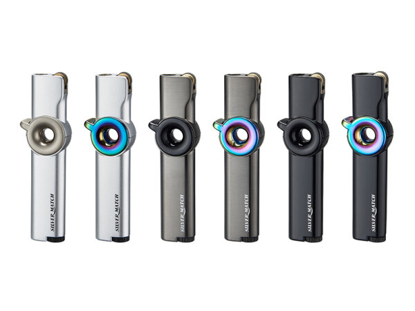 Metallfeuerzeuge "Dublin", Reibrad, Jet-Flame, 6er Display