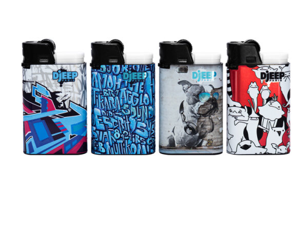 DJEEP Feuerzeuge "Urban" versch. Farben; 24er Display