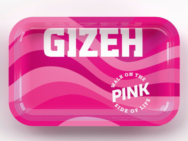 Gizeh Rolling Tray Drehunterlage Metall M - "All Pink"