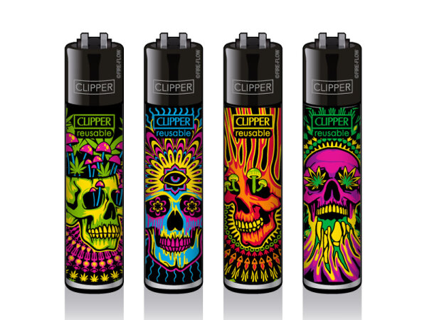 Clipper Large Trippy Skulls, 48er Display