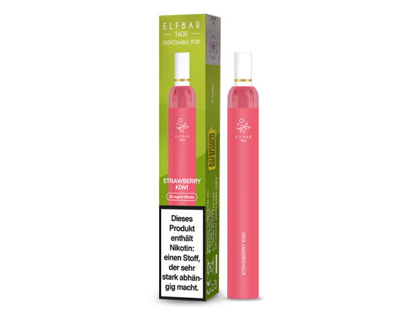 ELFBAR T600 - Strawberry Kiwi (Erdbeer, Kiwi) - E-Shisha - 20mg - 600 Züge