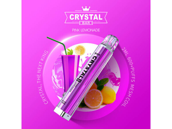 Crystal Bar - Pink Lemonade (Rosa Limonade) - E-Shisha - 2% Nikotin - 600 Züge