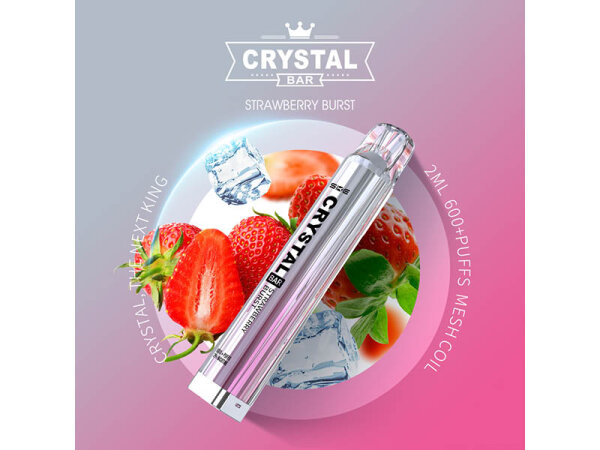 Crystal Bar - Strawberry Burst (Erdbeere) - E-Shisha - 2% Nikotin - 600 Züge