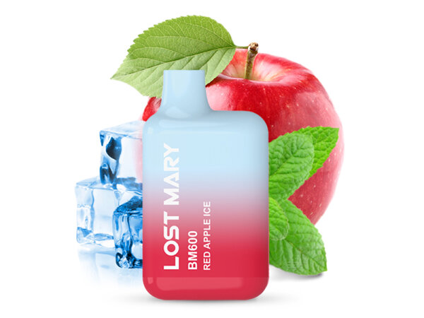 Lost Mary BM600 "Red Apple Ice" (Roter Apfel/ Eis) E-Shisha - 20mg - ca. 600 Züge