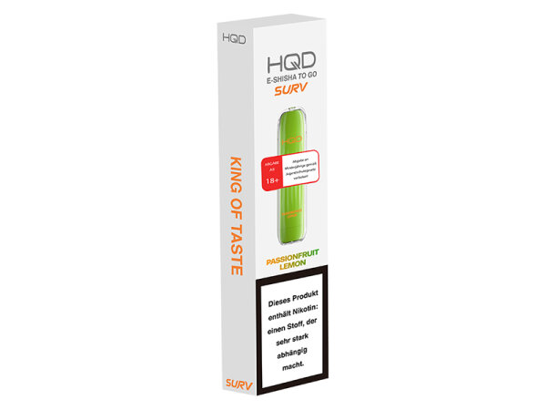 HQD SURV - Passionfruit Lemon (Passionsfrucht, Limone) - Einweg E-Shisha - 18 mg - 600 Züge