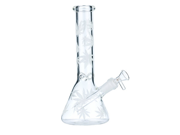 Glasbong "ICE" konisch; Hanf weiß, Höhe 25cm; Ø 5cm; Schliff 18mm