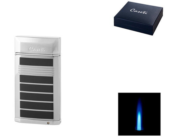 Zigarrenfeuerzeug "Caseti" chrom-grau; Tours Jet-Flame, mit Bohrer