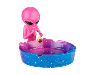 Aschenbecher "Alien"; blau-pink; 12,5x10x8,5...