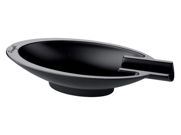 Zigarrenaschenbecher "Schwarz Matt" Metall, oval; 16x7x3cm; einzeln
