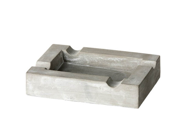 Zigarrenaschenbecher "Grau" Beton, mit 4 Ablagen; 15,6x11,7x3,2cm