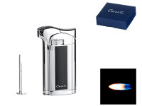 Pfeifenfeuerzeug "Caseti" Piezo chrom schwarz...