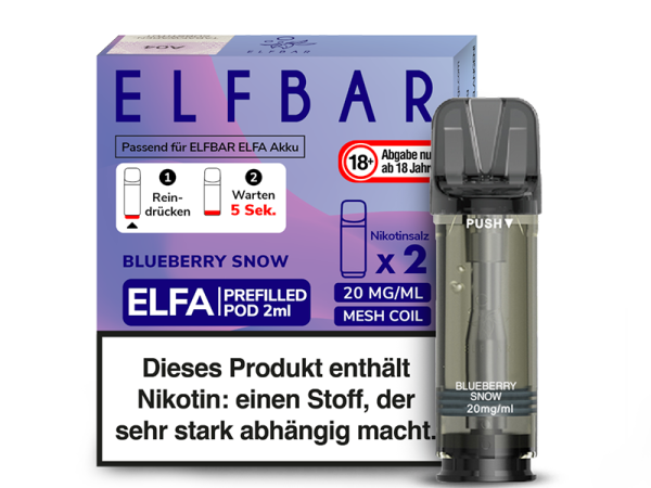 ELFBAR ELFA Prefilled Pod - Blueberry Snow - 20mg - 2er Set