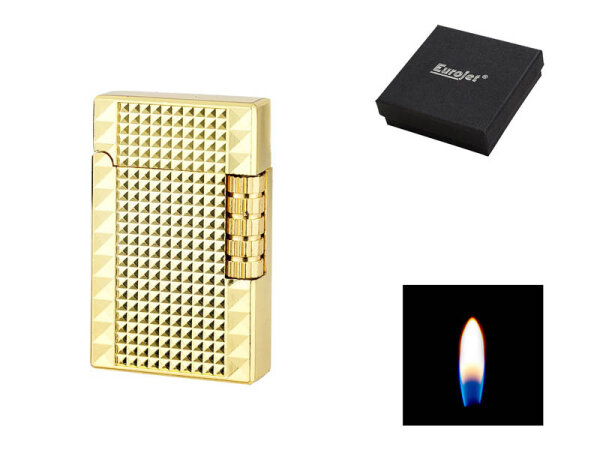 Metallfeuerzeug Angel "Milan" Reibrad, goldfarben geriffelt