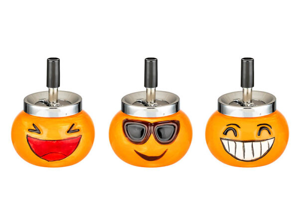 Schleuderaschenbecher "Smileys Keramik" farbig, Ø9,5 cm, H.7 cm, 6er Set