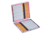 Zigarettenetui "Pink" für 20 Zig., mit Gummiband, 4-fach sortiert, 12er Display