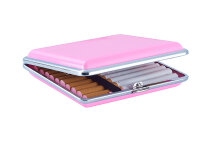 Zigarettenetui "Pink" für 20 Zig., mit Gummiband, 4-fach sortiert, 12er Display