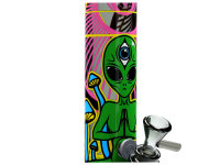 Glasbong "Tripply Alien" Black Leaf, Höhe 40cm; Ø 5,1cm; Schliff 18,8mm