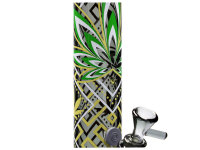 Glasbong "Leaves 34" Black Leaf, Höhe 40cm; Ø 5,1cm; Schliff 18,8mm