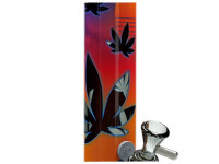 Glasbong "Leaves 37-3" Black Leaf, Höhe 40cm; Ø 5,1cm; Schliff 18,8mm