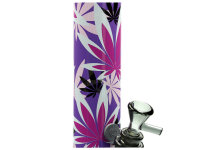 Glasbong "Pink Leaves" Black Leaf, Höhe 40cm; Ø 5,1cm; Schliff 18,8mm