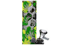 Glasbong "THC Molecule" Black Leaf, Höhe 40cm; Ø 5,1cm; Schliff 18,8mm