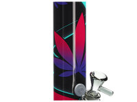 Glasbong "Leaves 37,2" Black Leaf, Höhe 40cm; Ø 5,1cm; Schliff 18,8mm