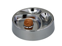 Pfeifenaschenbecher Metall chrom; 2 Ablagen; Ø 16cm