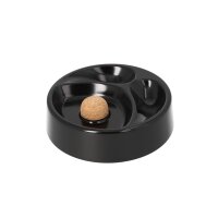 Pfeifenaschenbecher Metall schwarz; 2 Ablagen; Ø 16cm